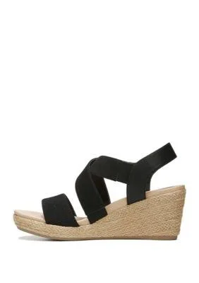 Women's Dr. Scholl&s Emerge Wedge Sandal, Size: 9.5, Black