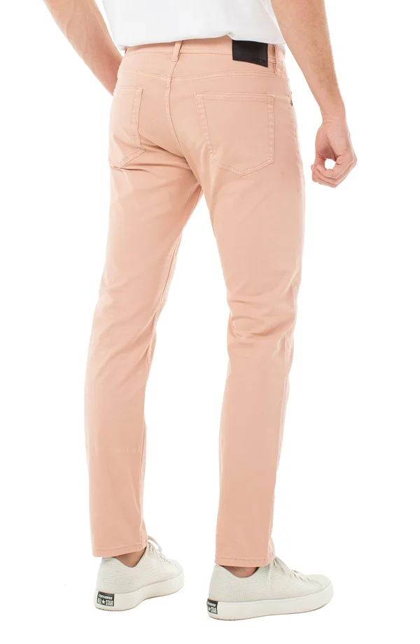 Liverpool Men's Kingston Modern Slim Straight Peached Colored Twill Jeans in Lagoon - Cotton, Size 36/34