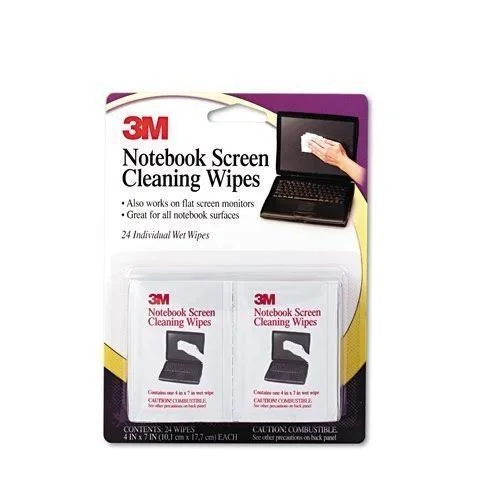 3M Notebook Screen Cleaning Wipes, 3.9 x 6.9 Inches (cl630), 4-Pack