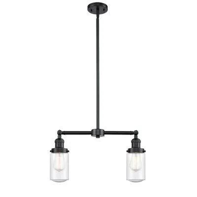 Saroyan 2 - Light Kitchen Island Linear Pendant Breakwater Bay Finish: Oil Rubbed Bronze - Shade Color: Seedy