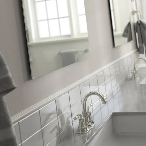 Delta 28 in. x 28 in. (L2) Square Frameless Standard Glass Mirror with Easy-Cleat Flush Mount Hardware - No Frame