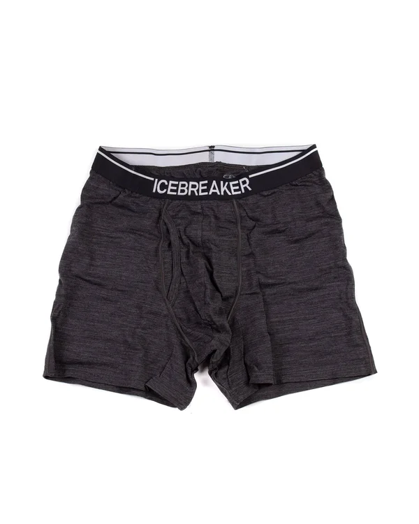 Icebreaker Men's Anatomica Boxers W Fly Black, Monsoon XL