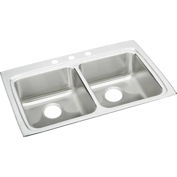 Elkay LRAD3322554 Lustertone Double Bowl Kitchen Sink