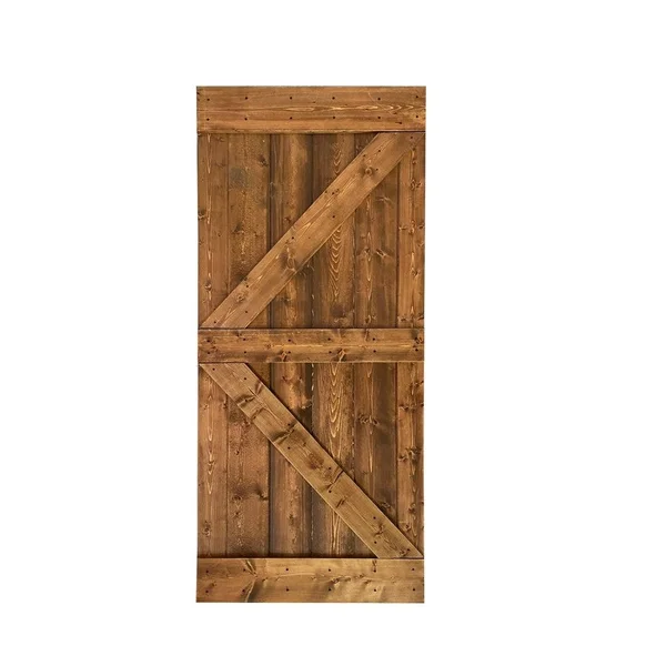 CALHOME K Series 36 in. x 84 in. Pre Assembled Ocean Blue Stained Solid Pine Wood Interior Sliding Barn Door Slab - DOOR-ASM-K36
