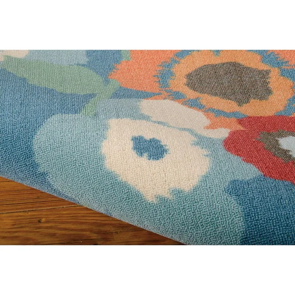 Nourison 10& x 13& Waverly Sun & Shade Bluebell Rectangle Area Rug
