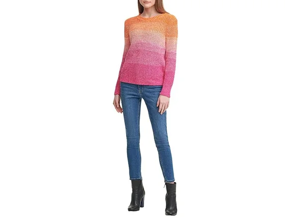Calvin Klein Women's Ombre Cotton Sweater - Ember Combo - Size M