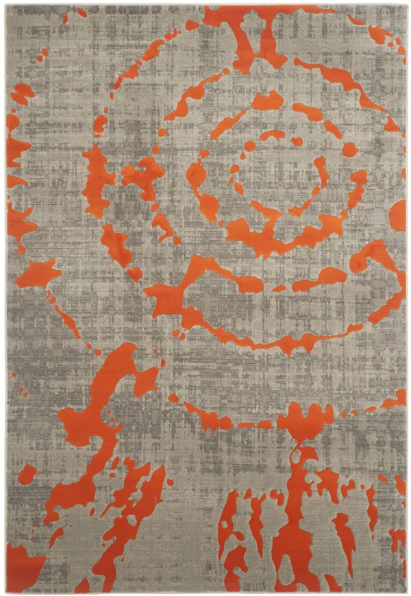 Safavieh Porcello PRL7735F 5&2x22 x 7&6x22 Light Grey, Orange Area Rug