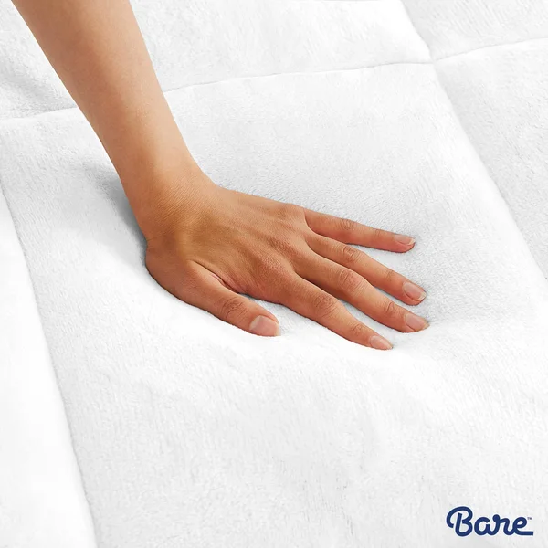 Bare Home Premium Reversible Microplush Down Alternative Mattress Pad: Full XL White