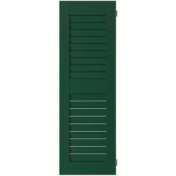 Ekena Millwork RWL15X036CGW Exterior Real Wood Western Red Cedar Open Louvered Shutters (Per Pair) - Chrome Green, 15x22W x 36x22