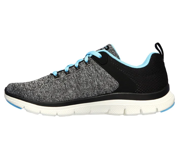 Skechers Women's Flex Appeal 4.0 Sneakers - Black/Light Blue, 5.5