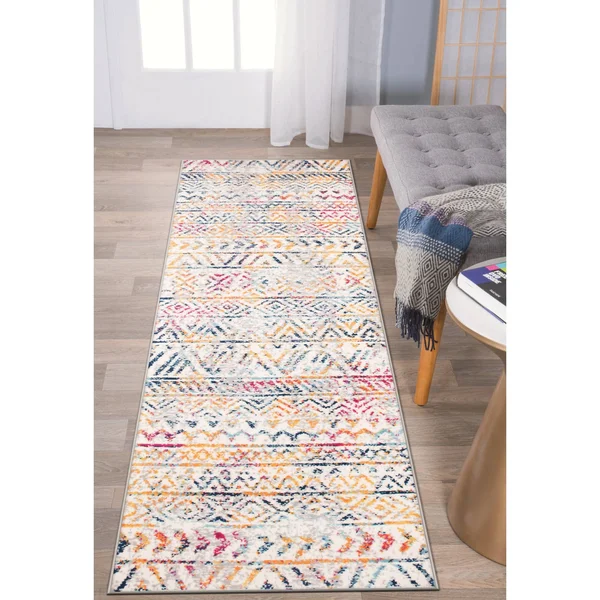 Geometric Bohemian Design Multi 2&x7& Indoor Runner Rug