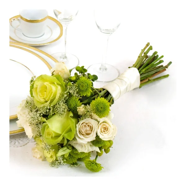 Wedding Collection Green and White - Bridesmaid Bouquets (2 Pieces)