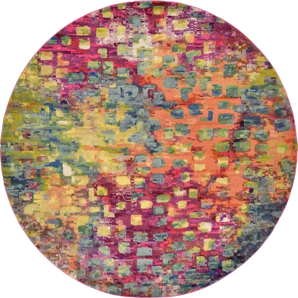 Unique Loom Ivy Jardin Round Rug - 10& x 10& Multi