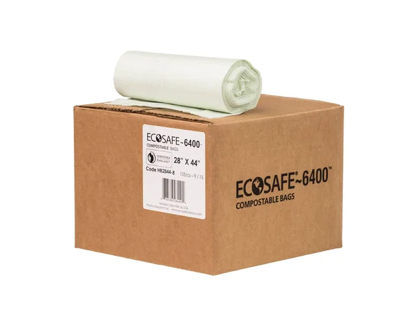 EcoSafe-6400 HB2844-8 Trash Bag, 35 Gal., green, pk135