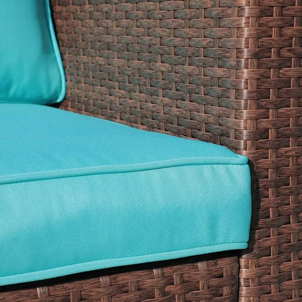 Outdoor Wicker Club Chair Armchair - Blue