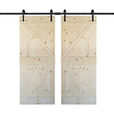 Paneled Wood Interior Barn Door with Installation Hardware Kit Mr. Wood Finish: Unfinished