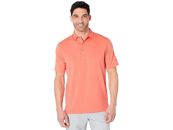 Callaway Men's Cooling Micro Hex Polo Shirt - Dubarry Orange, Size Small, Polyester/Spandex