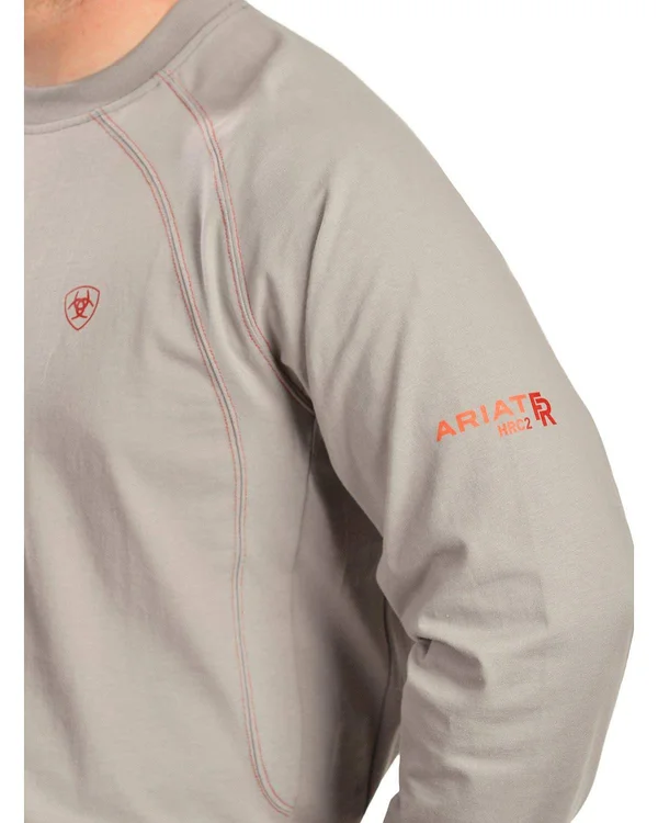 Ariat Men's Silver Fox Crew Long Sleeve FR Work T-Shirt - Big & Tall