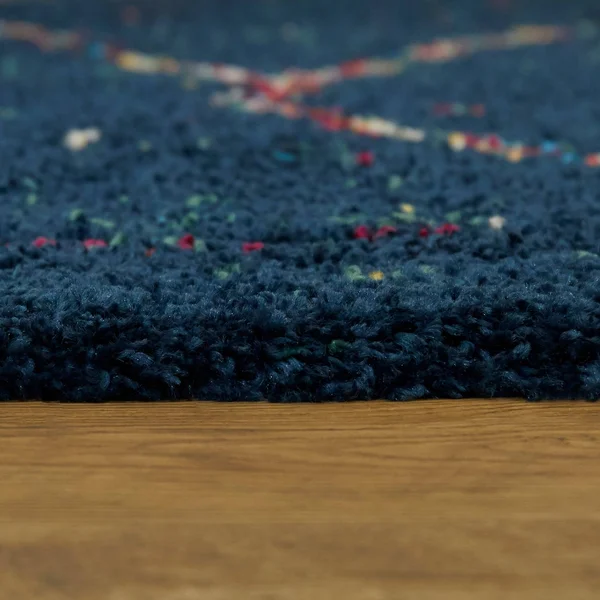 Uzma Moroccan Shag Area Rug - 7&10x22 x 10& - Dark Blue
