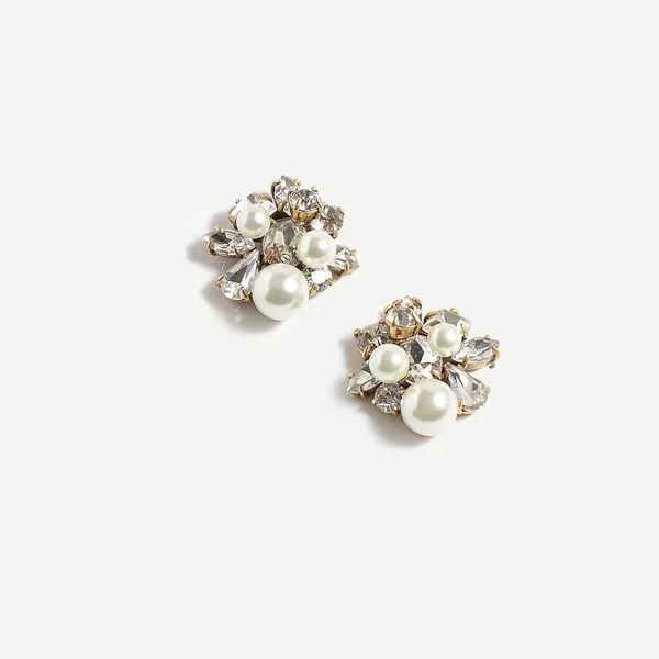 J.Crew Womens Pearl and Crystal Earrings