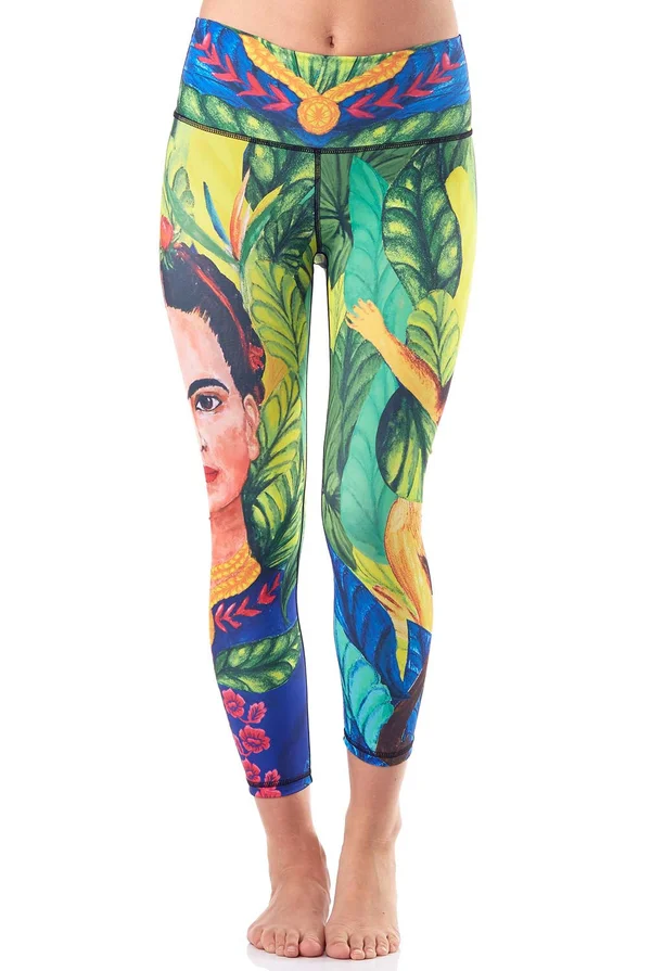 Frida Cropped Legging-YD Frida-Extra Small (XS) Printed for Womens by Yoga Democracy