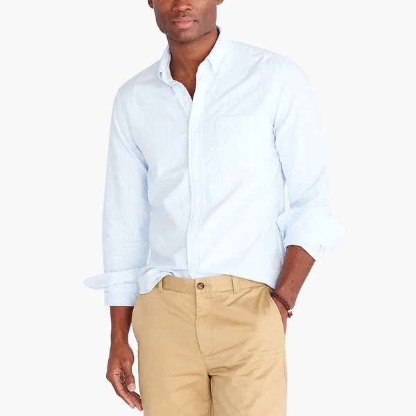 J.Crew Factory Mens Flex Oxford Casual Shirt (LUDLOW Blue White, Size X-Small)