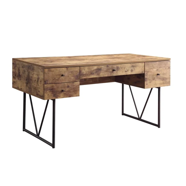 Coaster Analiese Writing Desk in Rustic Oak and Black