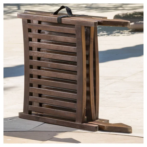 Sonora Wood Patio Folding Lounger with Cushion Cream Cushion Christopher