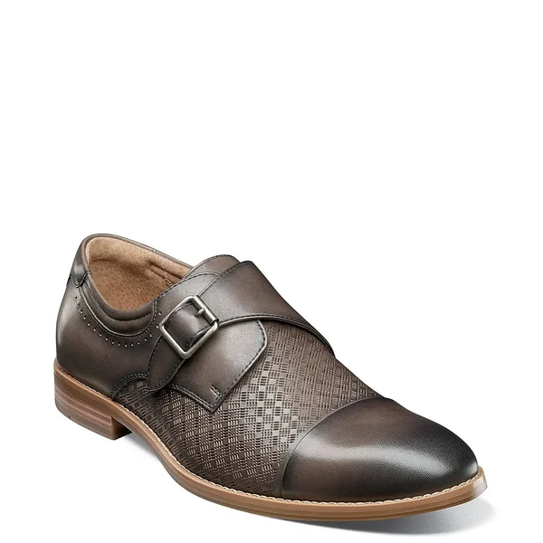 Stacy Adams Men's Fenwick Cap Toe Monk Strap - Gray