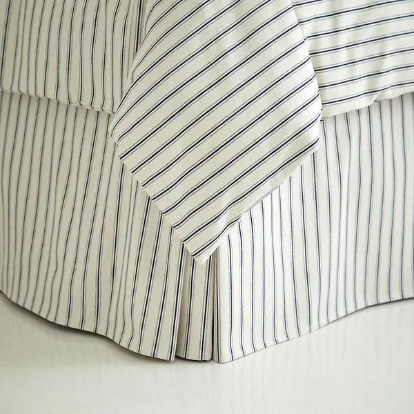 Ticking Stripe Bedskirt Black Full - Ballard Designs