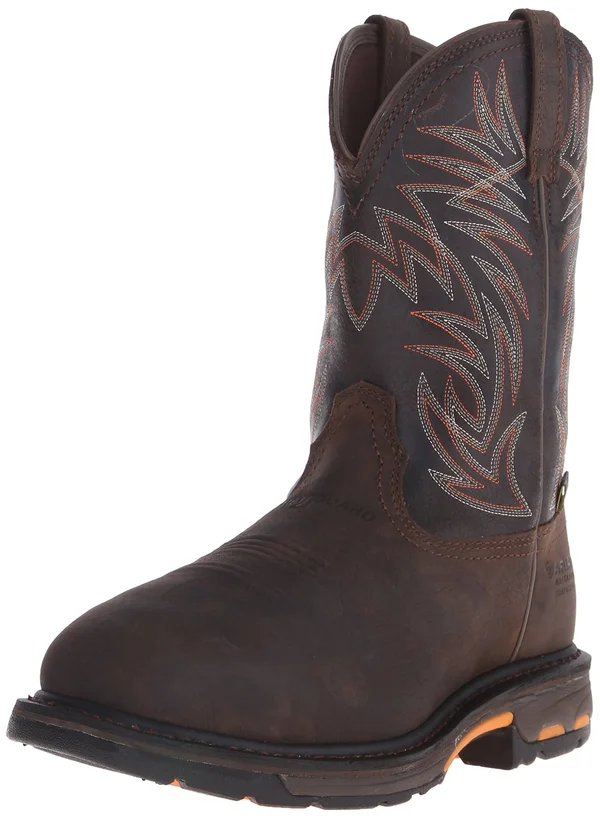 Ariat Workhog Square Toe Metguard H2O Composite Toe 9.5 Men's Brown
