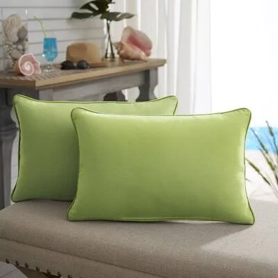 Wrought Studio Mcmillian Indoor/Outdoor Lumbar Pillow Color: Apple Green, Size: 13x22 H x 20x22 W
