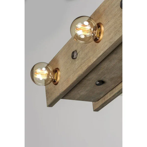 Maxim Lighting 25247WWDAB Plank 8-Light Pendant - Weathered Wood & Antique Brass