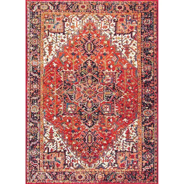 nuLOOM Rugs Indoor/Outdoor Transitional Emblem Patrice Orange 8& 10x22 x 12& Area Rug