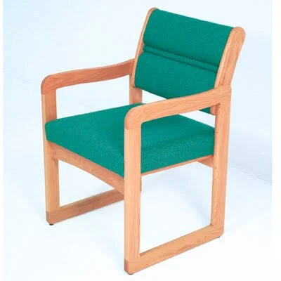Velma 21.5x22 W Vinyl Seat Waiting Room Chair with Wood Frame Symple Stuff Finish: Light Oak, Seat Color: Brown, Arms Included