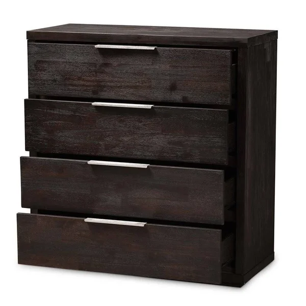 Bowery Hill Dark Brown Finished Wood 4-Drawer Chest