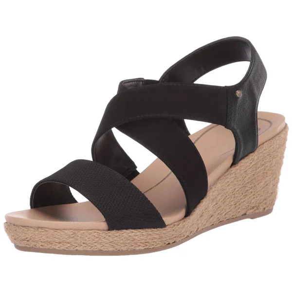 Women's Dr. Scholl&s Emerge Wedge Sandal, Size: 9.5, Black