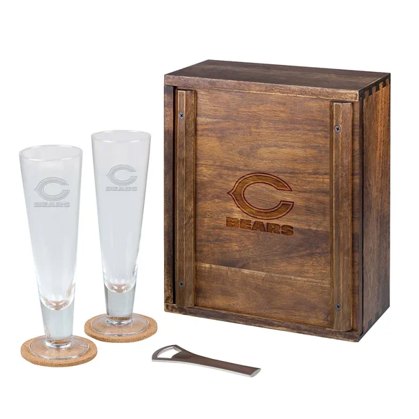 Picnic Time Chicago Bears Pilsner Beer Glass Gift Set