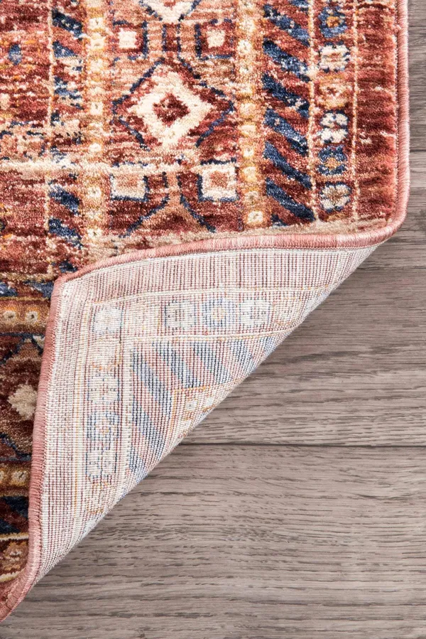 nuLOOM Rust Vintage Border Medallion Area Rug - 2& 6x22 x 8& Runner