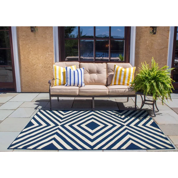 Momeni Baja Area Rug, Navy, 6&7x22 x 9&6x22