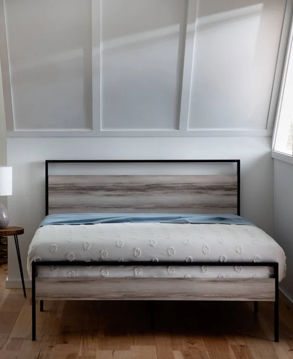 Dream Collection Platform Bed Frame, Full - Gray Brown