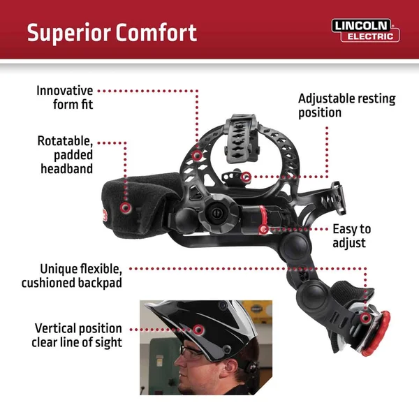 Lincoln Electric K4034-4 Viking 3350 Welding Helmet, Code Red