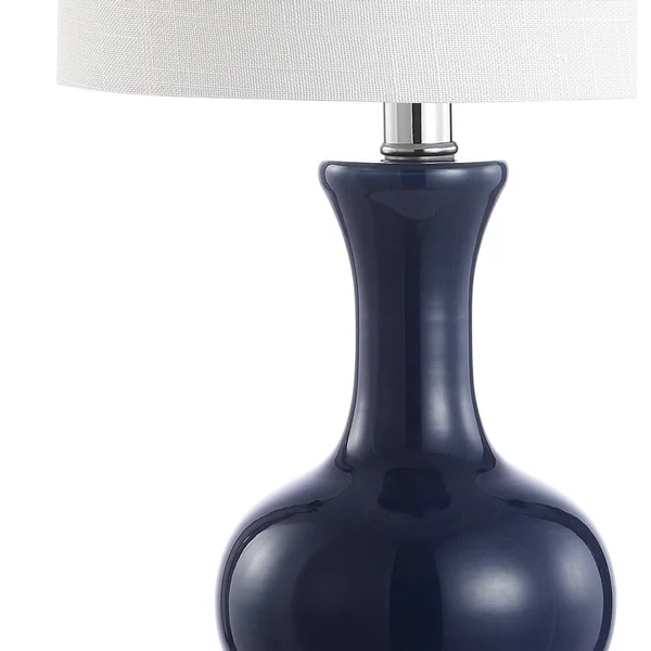 Jonathan Y Cox 22 in. Metal/Glass LED Table Lamp, Navy (Set of 2)