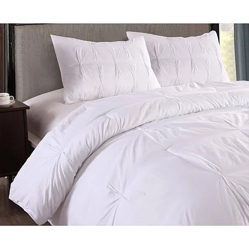 Lotus Home Water and Stain Resistant Pintuck Microfiber Comforter Mini Set, Size: King, Fig