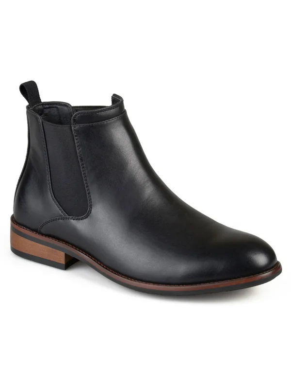 Men's Vance Co. Mens Round Toe High Top Chelsea Dress Boots 13 Black Medium