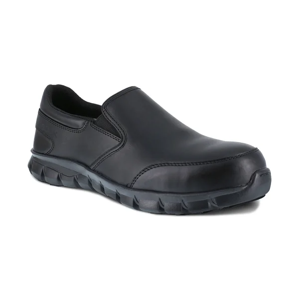 Reebok Sublite Cushion Work Slip-On Composite Toe SD - Men's Black
