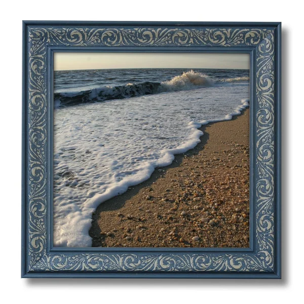 Modern Baroque Embossed Frame in Dusty Blue, 13x22 x 19x22