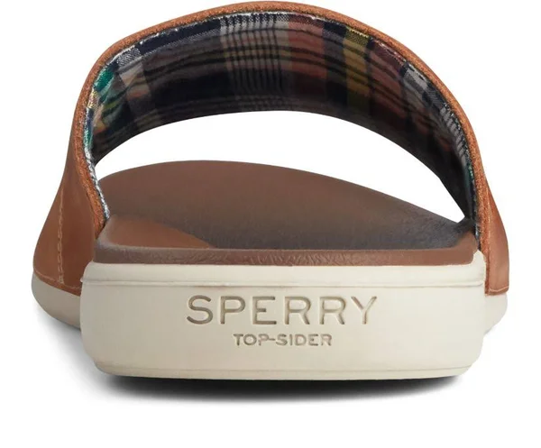 Sperry Plushwave Dock Leather Slide Men's Shoes Tan : 7 M (D)