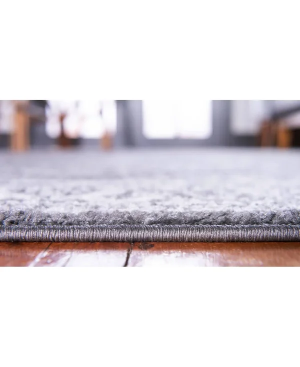 Unique Loom Bromley Midnight Dark Gray 8 ft. Round Area Rug