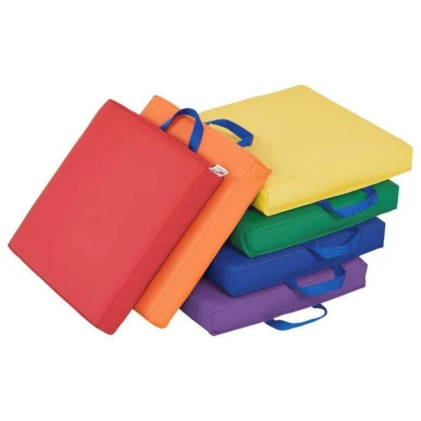 Ecr4kids SoftZone Square Floor Cushion with Handle - 6-Piece